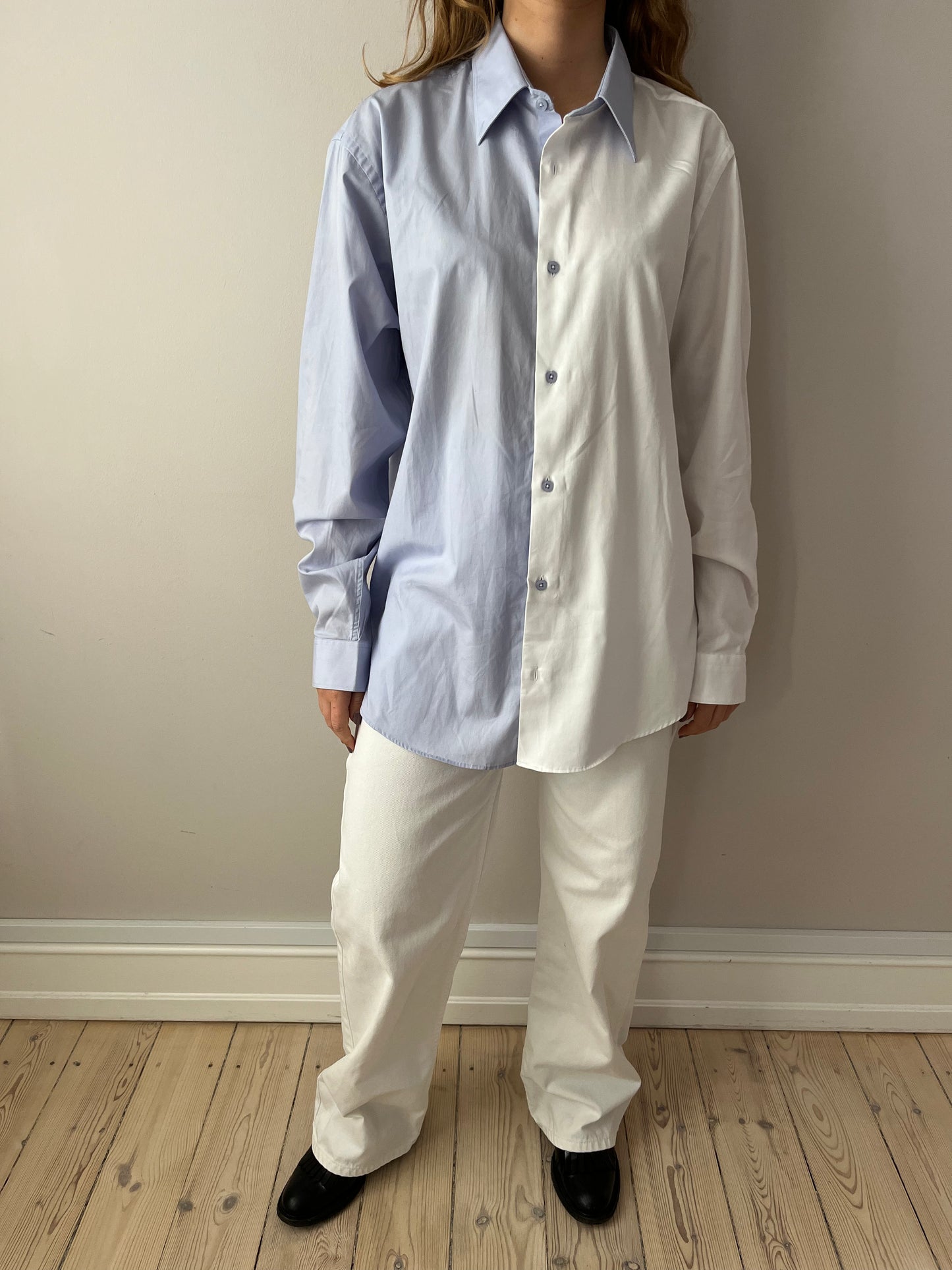 Blue & White Contrasted Shirt
