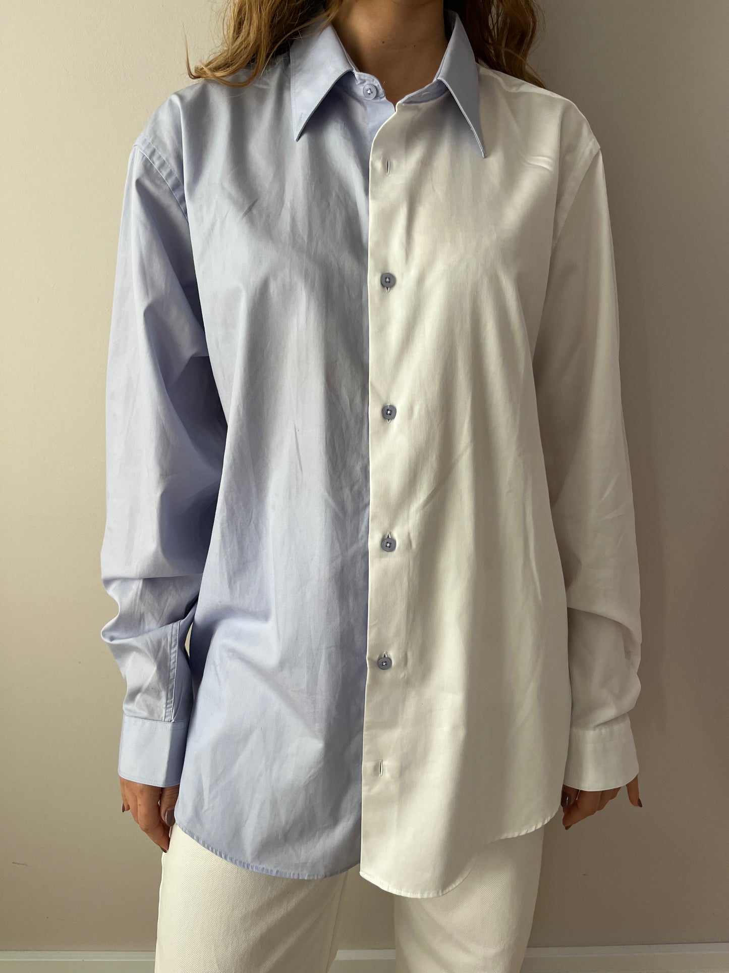 Blue & White Contrasted Shirt