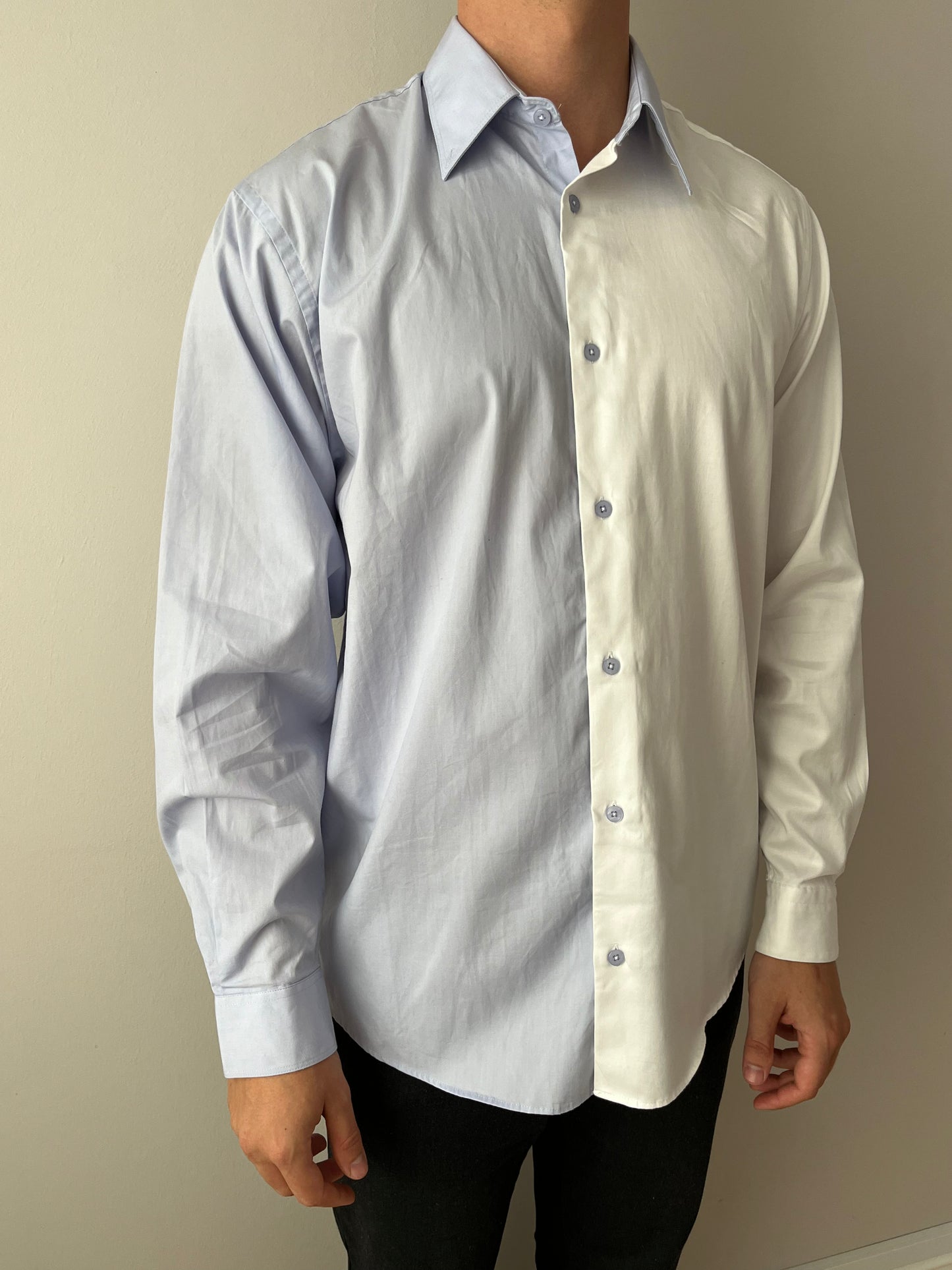 Blue & White Contrasted Shirt