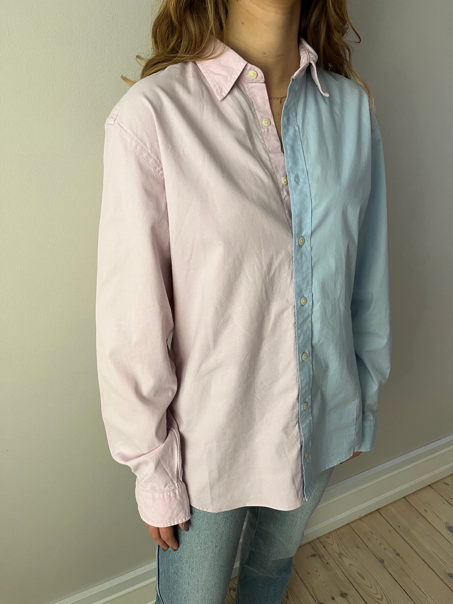 Pink & Blue Contrasted Shirt