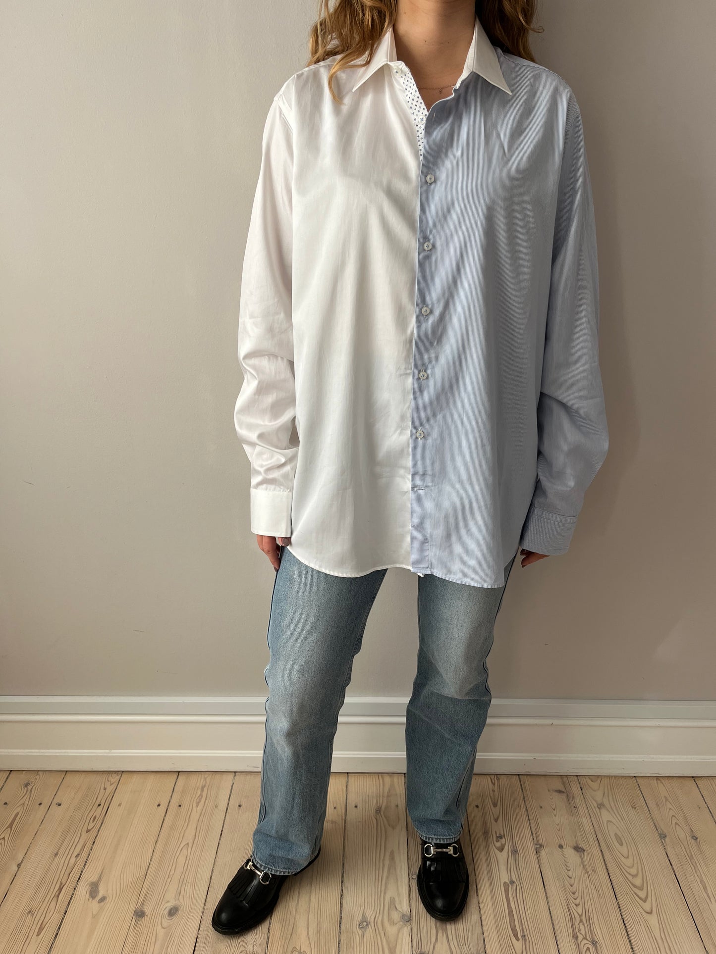White & Blue Striped Shirt