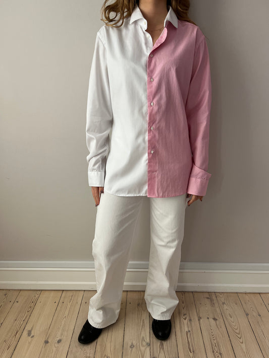 White & Pink Contrasted Shirt