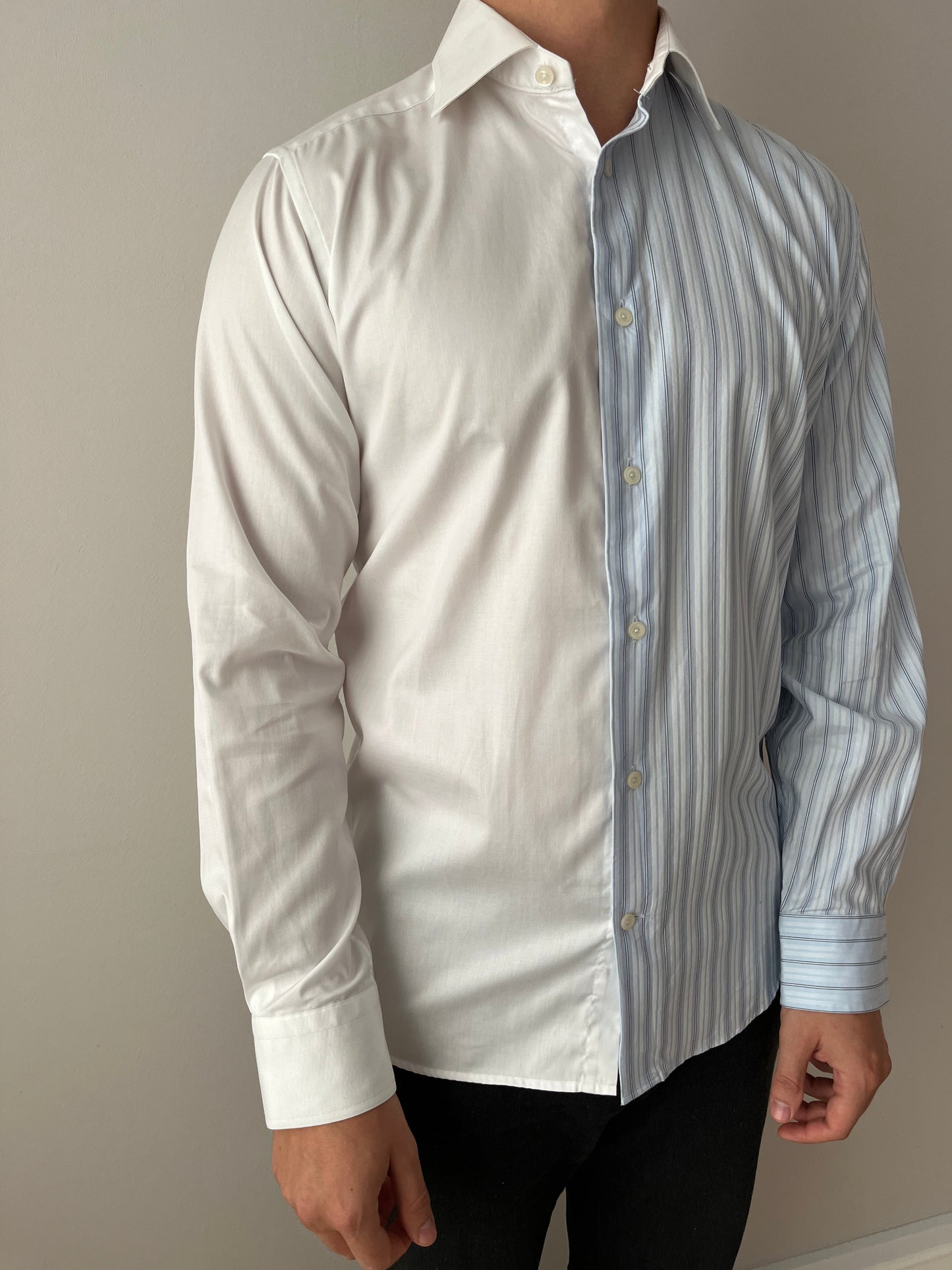 White & Blue Striped Shirt