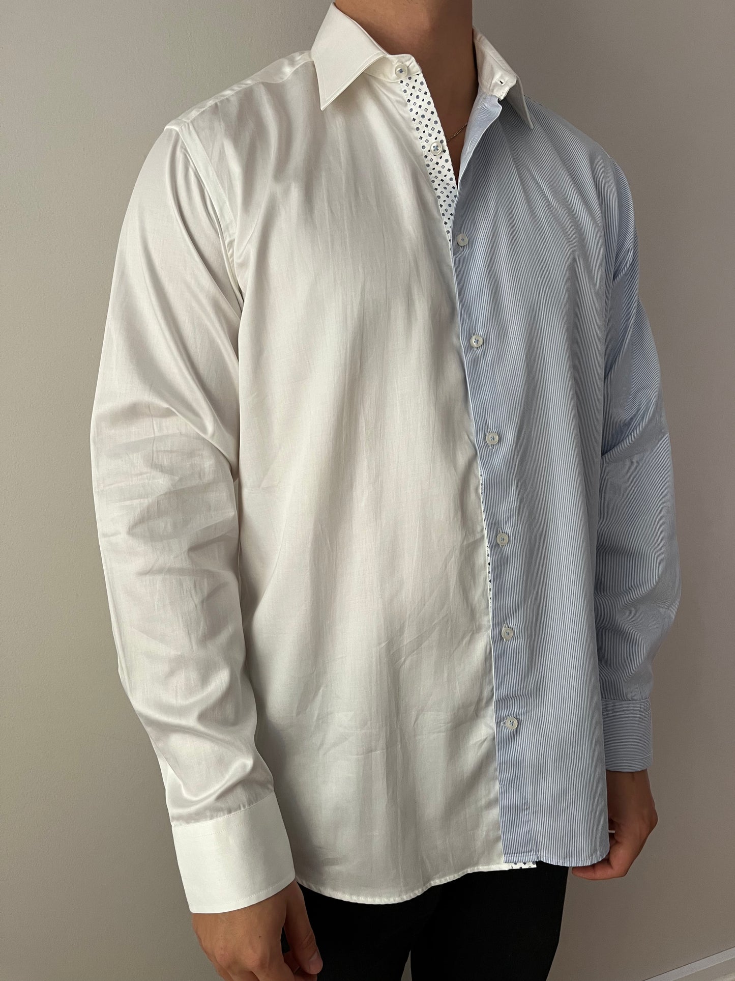 White & Blue Striped Shirt