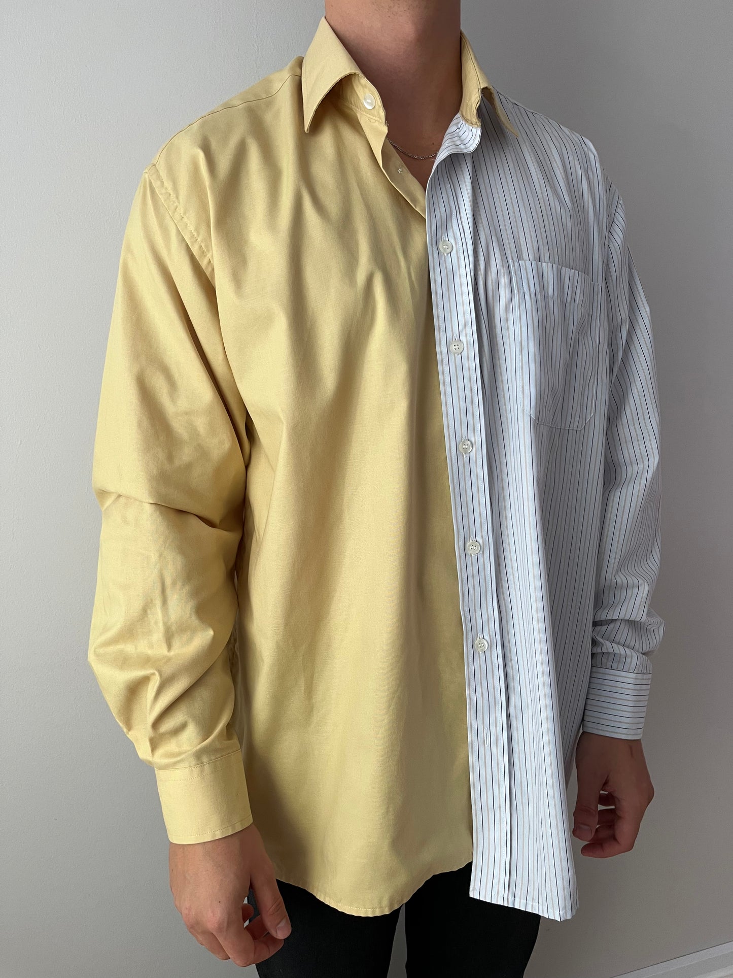 Mustard & Beige Striped Shirt